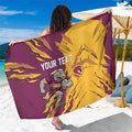 Personalized Brisbane Broncos Sarong Dynamic Lightning Mascot Rugby Australia