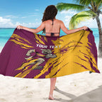 Personalized Brisbane Broncos Sarong Dynamic Lightning Mascot Rugby Australia