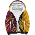 Personalized Brisbane Broncos Sherpa Hoodie Dynamic Lightning Mascot Rugby Australia
