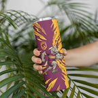 Personalized Brisbane Broncos Skinny Tumbler Dynamic Lightning Mascot Rugby Australia