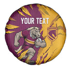 Personalized Brisbane Broncos Spare Tire Cover Dynamic Lightning Mascot Rugby Australia