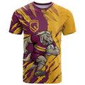 Personalized Brisbane Broncos T Shirt Dynamic Lightning Mascot Rugby Australia
