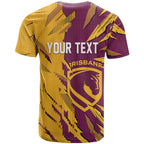 Personalized Brisbane Broncos T Shirt Dynamic Lightning Mascot Rugby Australia
