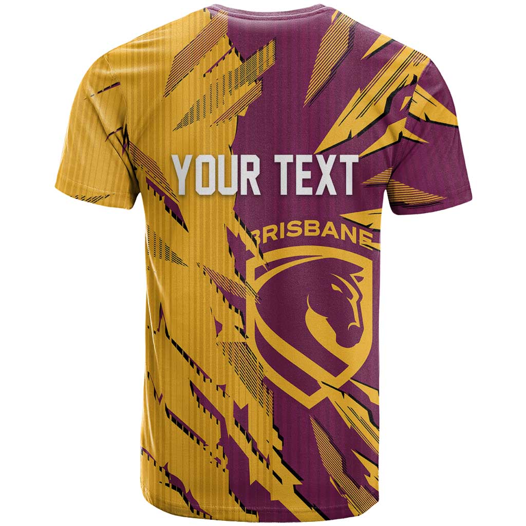 Personalized Brisbane Broncos T Shirt Dynamic Lightning Mascot Rugby Australia