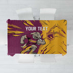 Personalized Brisbane Broncos Tablecloth Dynamic Lightning Mascot Rugby Australia