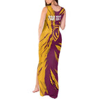 Personalized Brisbane Broncos Tank Maxi Dress Dynamic Lightning Mascot Rugby Australia