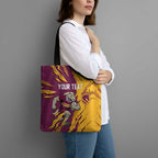 Personalized Brisbane Broncos Tote Bag Dynamic Lightning Mascot Rugby Australia