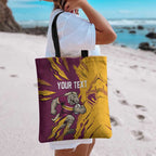 Personalized Brisbane Broncos Tote Bag Dynamic Lightning Mascot Rugby Australia