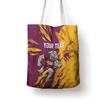 Personalized Brisbane Broncos Tote Bag Dynamic Lightning Mascot Rugby Australia