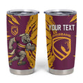 Personalized Brisbane Broncos Tumbler Cup Dynamic Lightning Mascot Rugby Australia