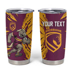 Personalized Brisbane Broncos Tumbler Cup Dynamic Lightning Mascot Rugby Australia