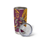 Personalized Brisbane Broncos Tumbler Cup Dynamic Lightning Mascot Rugby Australia