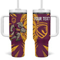 Personalized Brisbane Broncos Tumbler With Handle Dynamic Lightning Mascot Rugby Australia