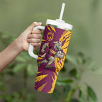 Personalized Brisbane Broncos Tumbler With Handle Dynamic Lightning Mascot Rugby Australia