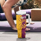 Personalized Brisbane Broncos Tumbler With Handle Dynamic Lightning Mascot Rugby Australia
