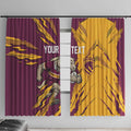 Personalized Brisbane Broncos Window Curtain Dynamic Lightning Mascot Rugby Australia
