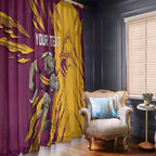 Personalized Brisbane Broncos Window Curtain Dynamic Lightning Mascot Rugby Australia