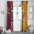 Personalized Brisbane Broncos Window Curtain Dynamic Lightning Mascot Rugby Australia