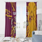 Personalized Brisbane Broncos Window Curtain Dynamic Lightning Mascot Rugby Australia