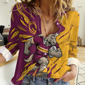 Personalized Brisbane Broncos Women Casual Shirt Dynamic Lightning Mascot Rugby Australia