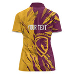 Personalized Brisbane Broncos Women Polo Shirt Dynamic Lightning Mascot Rugby Australia