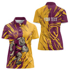 Personalized Brisbane Broncos Women Polo Shirt Dynamic Lightning Mascot Rugby Australia