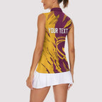 Personalized Brisbane Broncos Women Sleeveless Polo Shirt Dynamic Lightning Mascot Rugby Australia