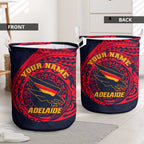 Personalized Adelaide Crows Polynesian Laundry Basket Tribal Chest and Sleeve Tattoo Heritage Warrior