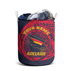 Personalized Adelaide Crows Polynesian Laundry Basket Tribal Chest and Sleeve Tattoo Heritage Warrior