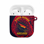 Personalized Adelaide Crows Polynesian AirPods Case Tribal Chest and Sleeve Tattoo Heritage Warrior