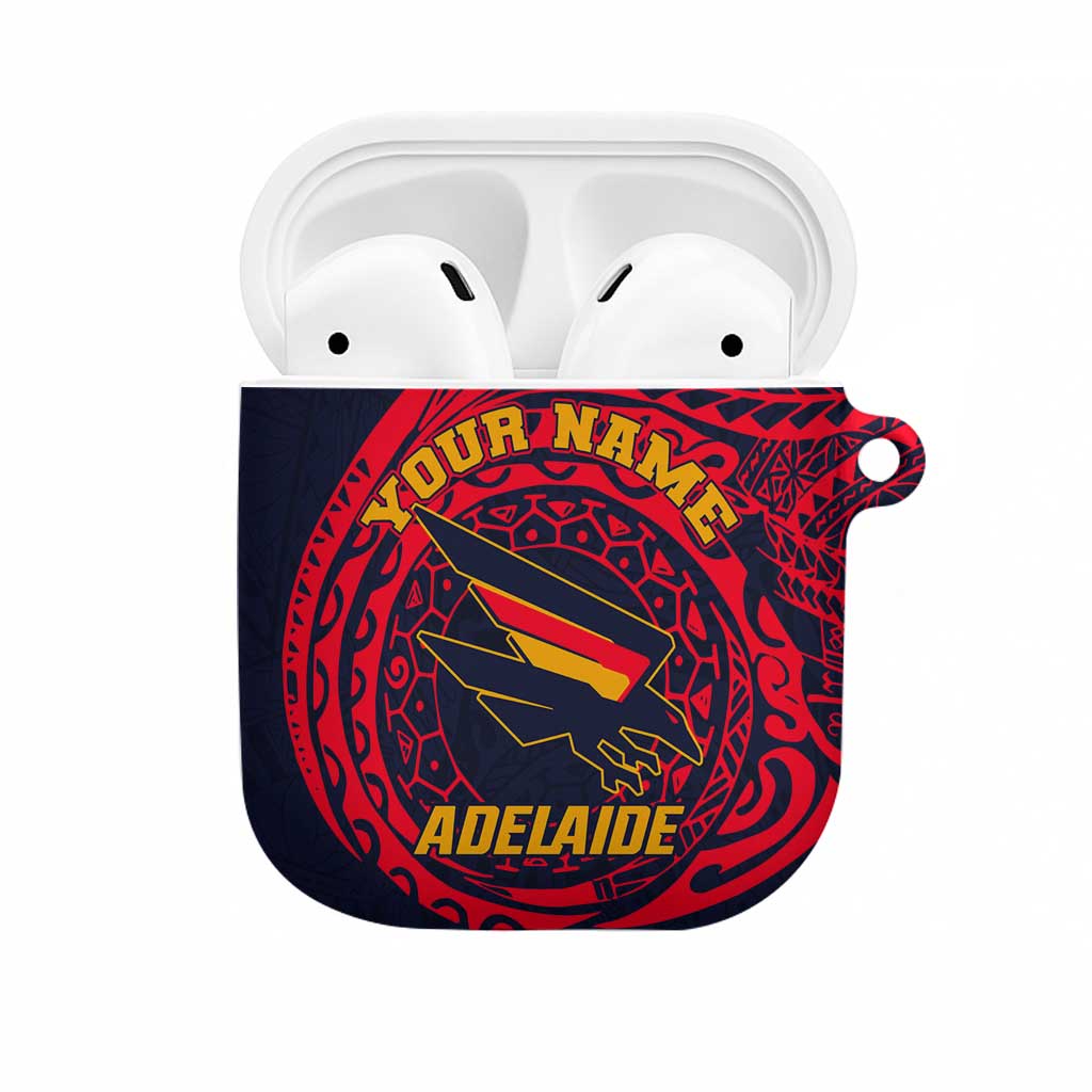 Personalized Adelaide Crows Polynesian AirPods Case Tribal Chest and Sleeve Tattoo Heritage Warrior