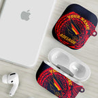 Personalized Adelaide Crows Polynesian AirPods Case Tribal Chest and Sleeve Tattoo Heritage Warrior