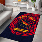 Personalized Adelaide Crows Polynesian Area Rug Tribal Chest and Sleeve Tattoo Heritage Warrior