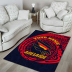 Personalized Adelaide Crows Polynesian Area Rug Tribal Chest and Sleeve Tattoo Heritage Warrior
