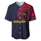 Personalized Adelaide Crows Polynesian Baseball Jersey Tribal Chest and Sleeve Tattoo Heritage Warrior