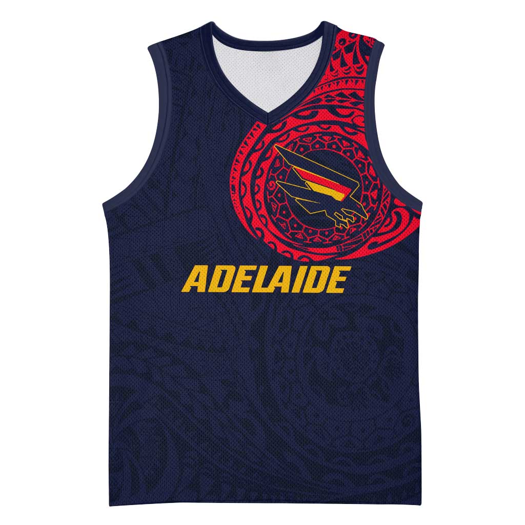 Personalized Adelaide Crows Polynesian Basketball Jersey Tribal Chest and Sleeve Tattoo Heritage Warrior