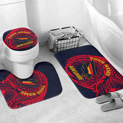 Personalized Adelaide Crows Polynesian Bathroom Set Tribal Chest and Sleeve Tattoo Heritage Warrior