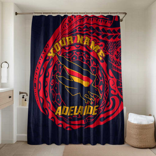 Personalized Adelaide Crows Polynesian Bathroom Set Tribal Chest and Sleeve Tattoo Heritage Warrior