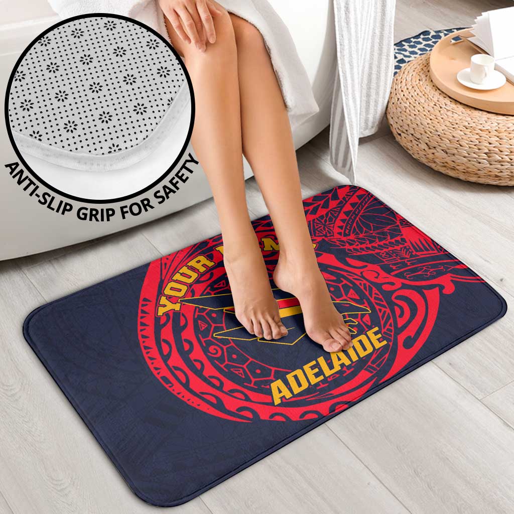 Personalized Adelaide Crows Polynesian Bathroom Set Tribal Chest and Sleeve Tattoo Heritage Warrior