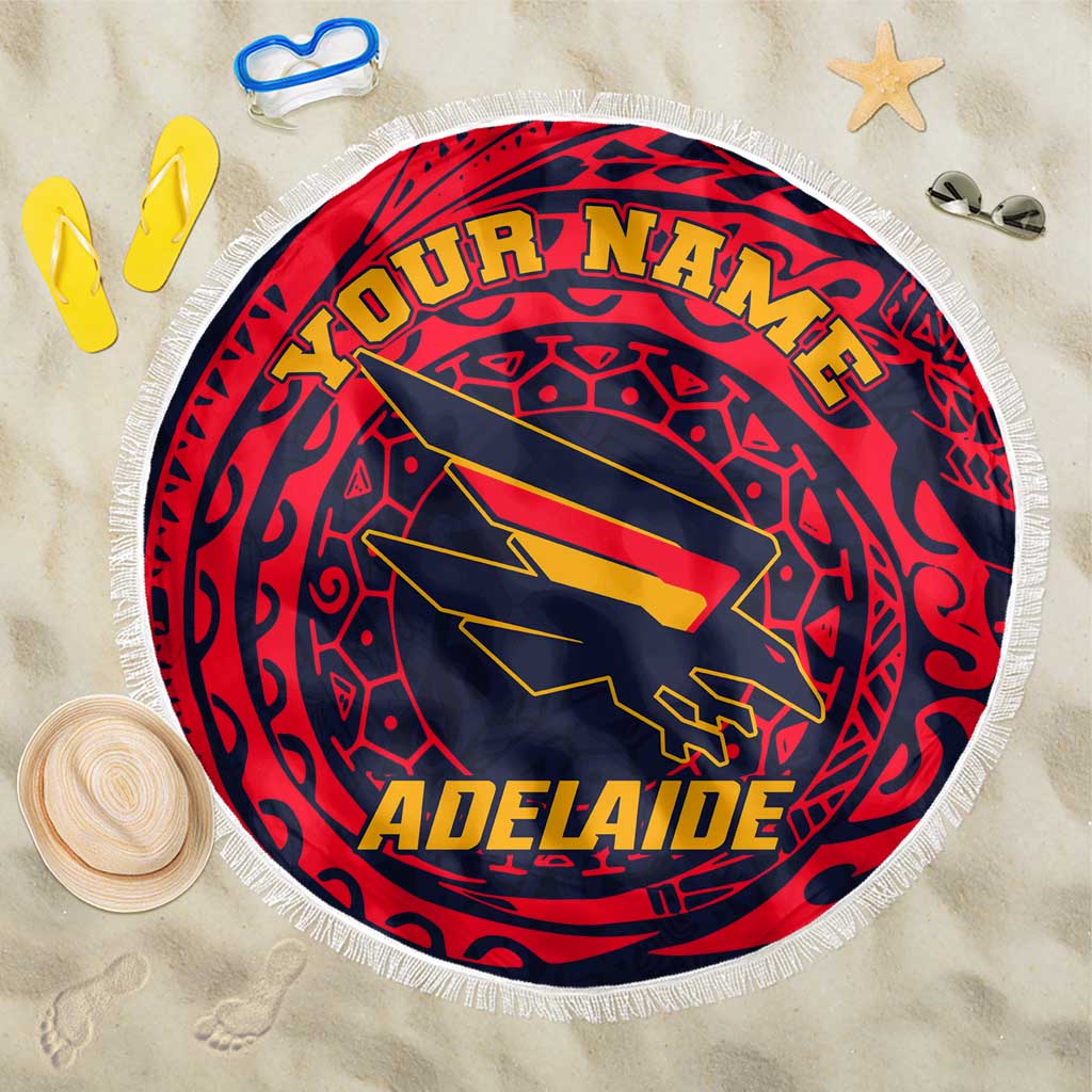 Personalized Adelaide Crows Polynesian Beach Blanket Tribal Chest and Sleeve Tattoo Heritage Warrior