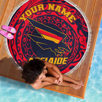 Personalized Adelaide Crows Polynesian Beach Blanket Tribal Chest and Sleeve Tattoo Heritage Warrior
