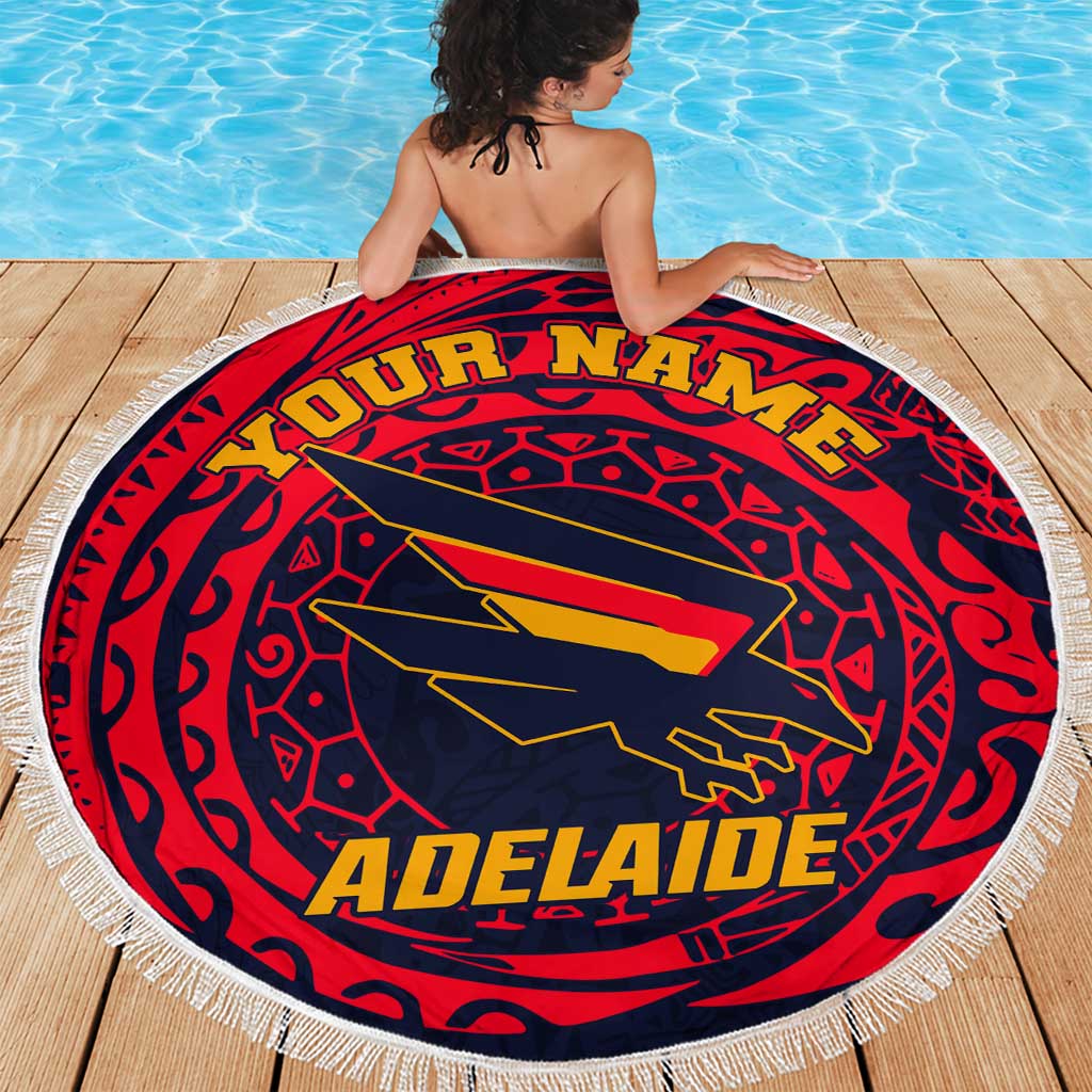 Personalized Adelaide Crows Polynesian Beach Blanket Tribal Chest and Sleeve Tattoo Heritage Warrior