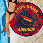 Personalized Adelaide Crows Polynesian Beach Blanket Tribal Chest and Sleeve Tattoo Heritage Warrior