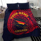 Personalized Adelaide Crows Polynesian Bedding Set Tribal Chest and Sleeve Tattoo Heritage Warrior