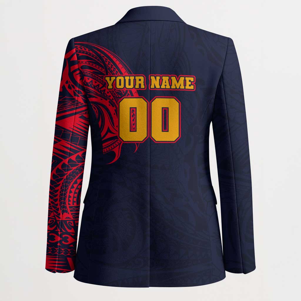 Personalized Adelaide Crows Polynesian Blazer Tribal Chest and Sleeve Tattoo Heritage Warrior