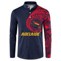 Personalized Adelaide Crows Polynesian Button Sweatshirt Tribal Chest and Sleeve Tattoo Heritage Warrior