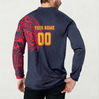 Personalized Adelaide Crows Polynesian Button Sweatshirt Tribal Chest and Sleeve Tattoo Heritage Warrior