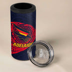 Personalized Adelaide Crows Polynesian 4 in 1 Can Cooler Tumbler Tribal Chest and Sleeve Tattoo Heritage Warrior