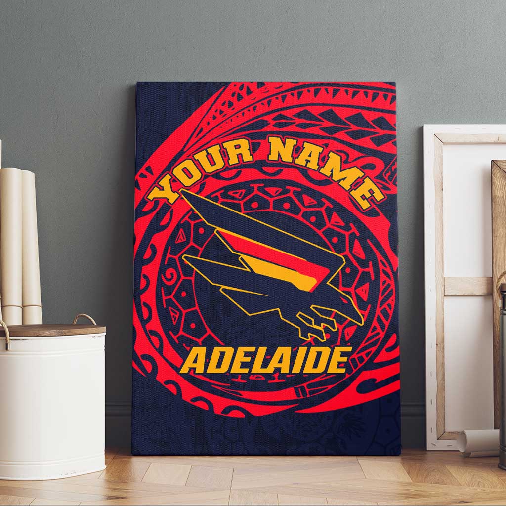 Personalized Adelaide Crows Polynesian Canvas Wall Art Tribal Chest and Sleeve Tattoo Heritage Warrior
