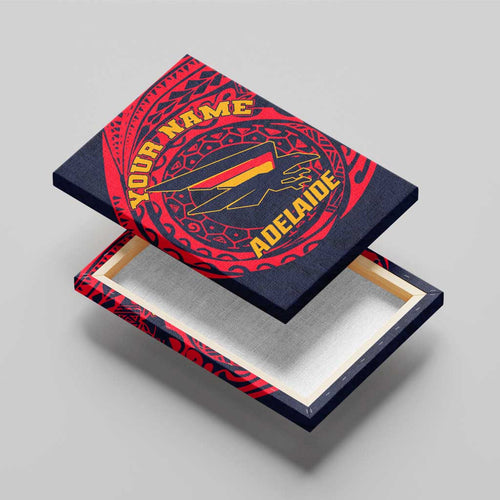 Personalized Adelaide Crows Polynesian Canvas Wall Art Tribal Chest and Sleeve Tattoo Heritage Warrior